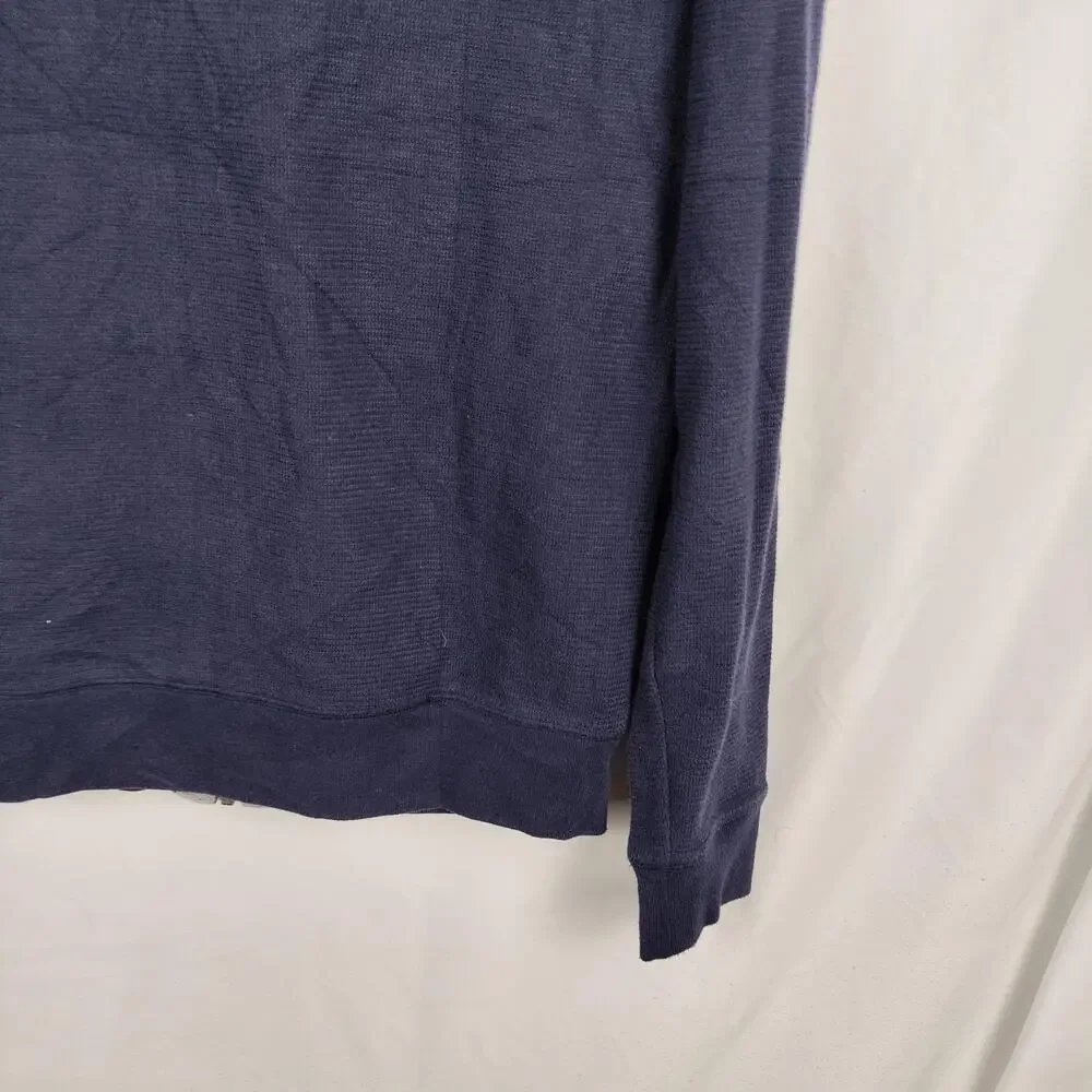 Banana Republic Sweater Mens Small Blue Full Zip Mock Neck Knit Pockets Casual